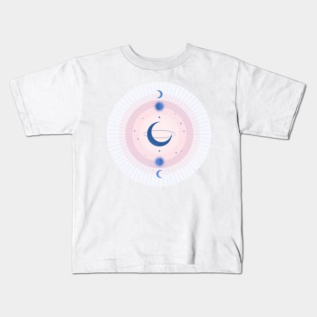Moon Galaxy Kids T-Shirt by Barlena